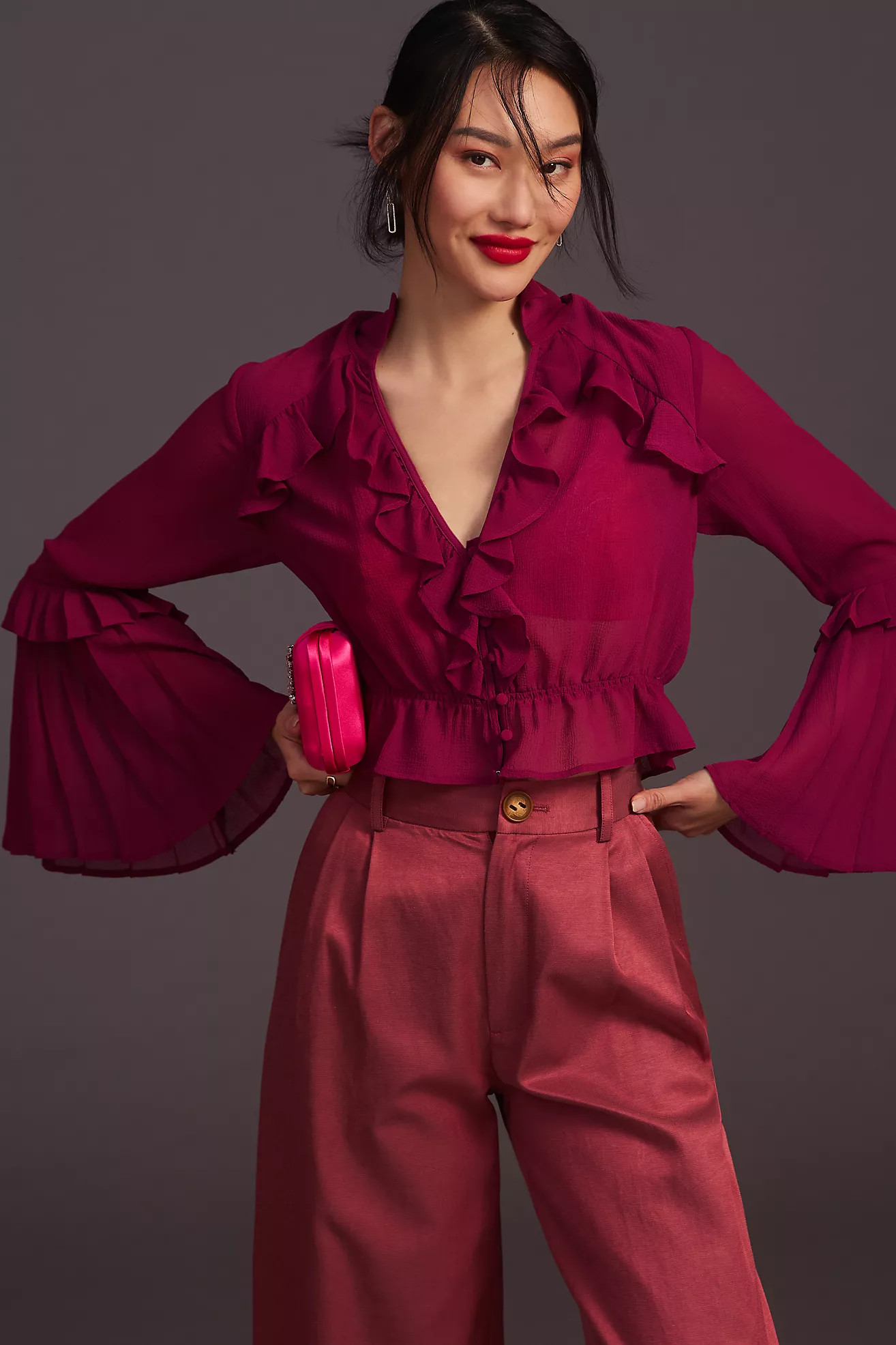 By Anthropologie Sheer V-Neck Blouse | Anthropologie (US)