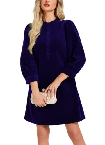 Ladyful Women's Velvet Dress Fall Wedding Guest Cocktail Mini Shift Dress | Amazon (US)