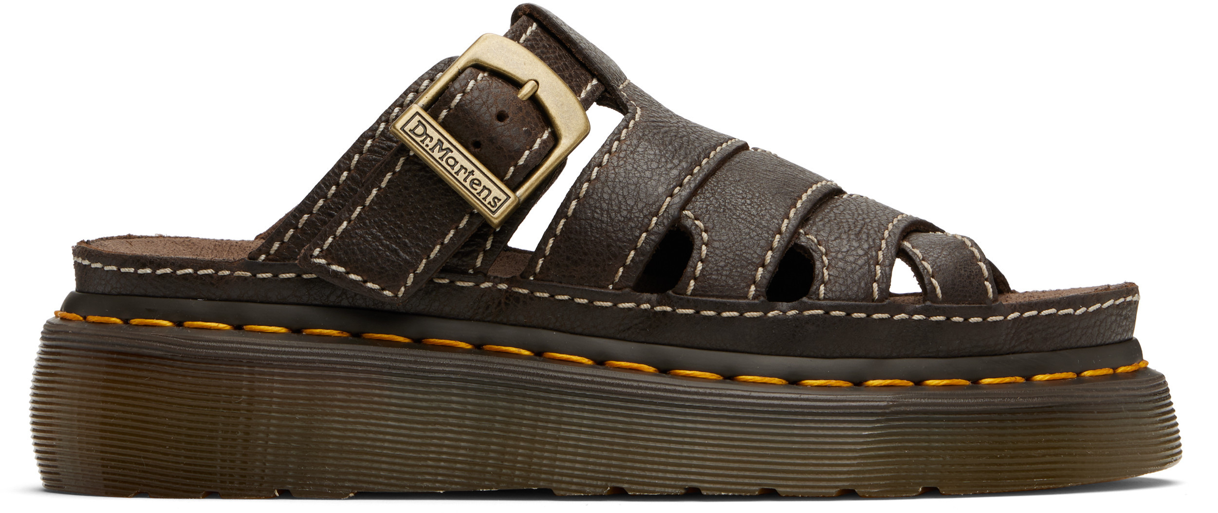 Dr. Martens Brown Maxxy Slide Sandals | SSENSE
