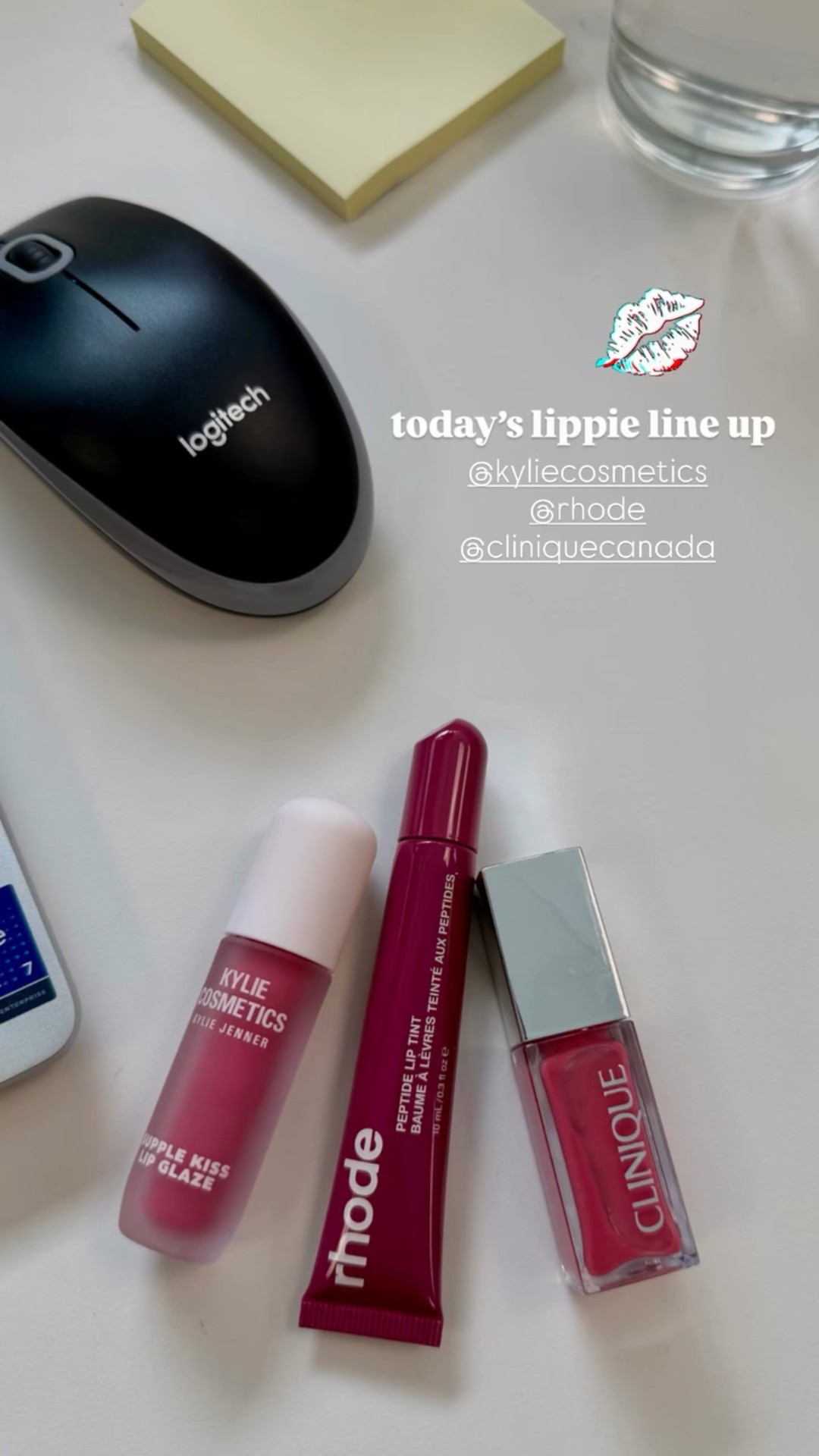 today’s lippie line up  @kyliecosmetics @rhode @cliniquecanada