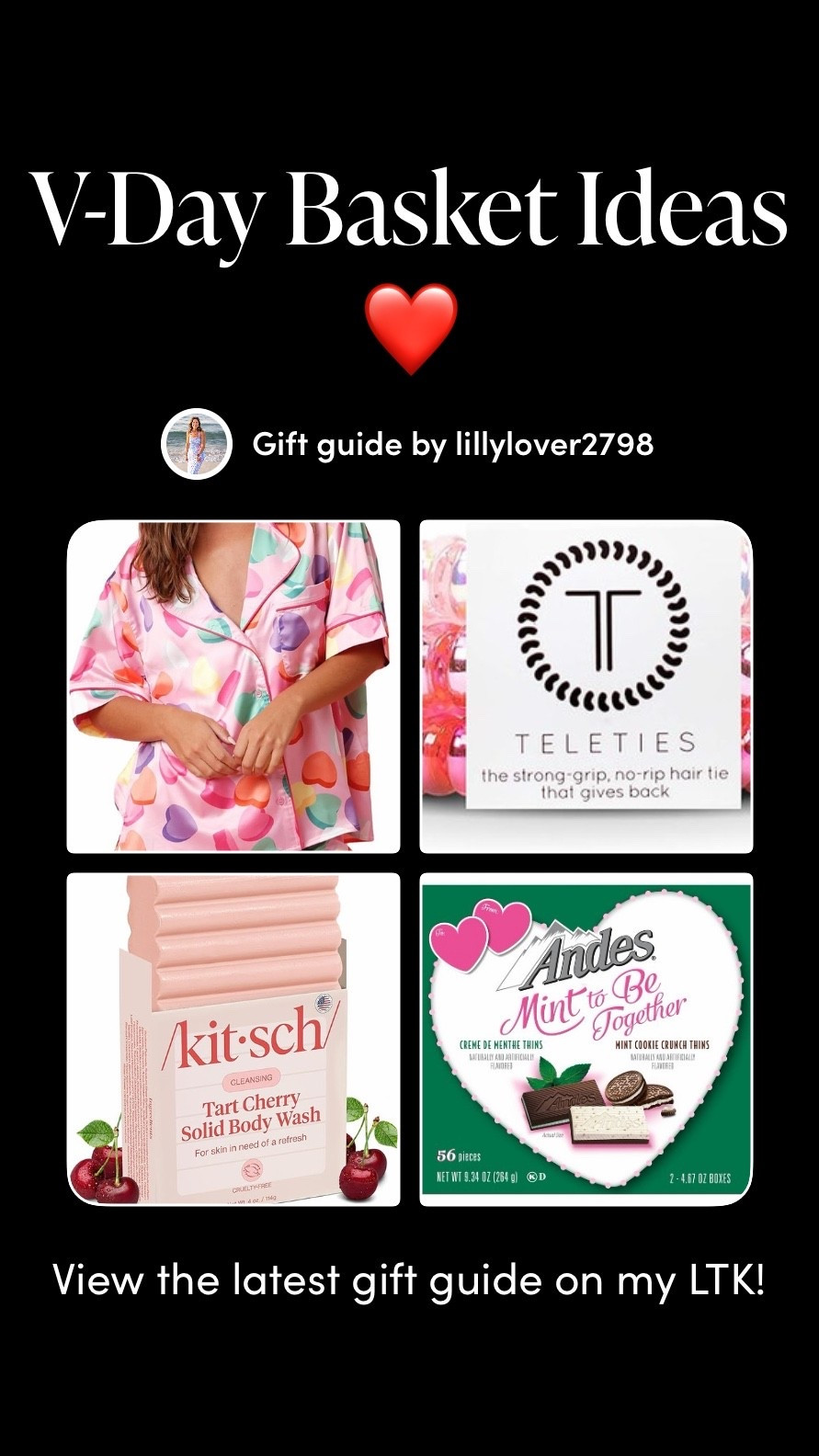 Valentine’s Day basket ideas for her ❤️
Putting together a cute (and thoughtful!) V-Day basket doesn’t have to be expensive. I rounded up some of my favorite giftable finds at all price points—perfect for girlfriends, daughters, besties, or anyone who loves a little Valentine’s cheer.

These are fun, practical, and easy to mix + match to create the sweetest basket 💕

valentine’s day gifts for her, valentine basket ideas, valentines gift guide, gifts for her under $25, self care gifts, cute valentine gifts, galentine gifts, valentine treats, beauty gifts, cozy gifts for her, affordable valentines gifts

#ValentinesBasket
#ValentinesGifts
#GiftIdeasForHer
#ValentinesDayIdeas
#GalentinesDay
#LTKGiftGuide
#AffordableGifts
#SelfCareGifts
#ValentinesShopping

#LTKSaleAlert #LTKBeauty #LTKValentine