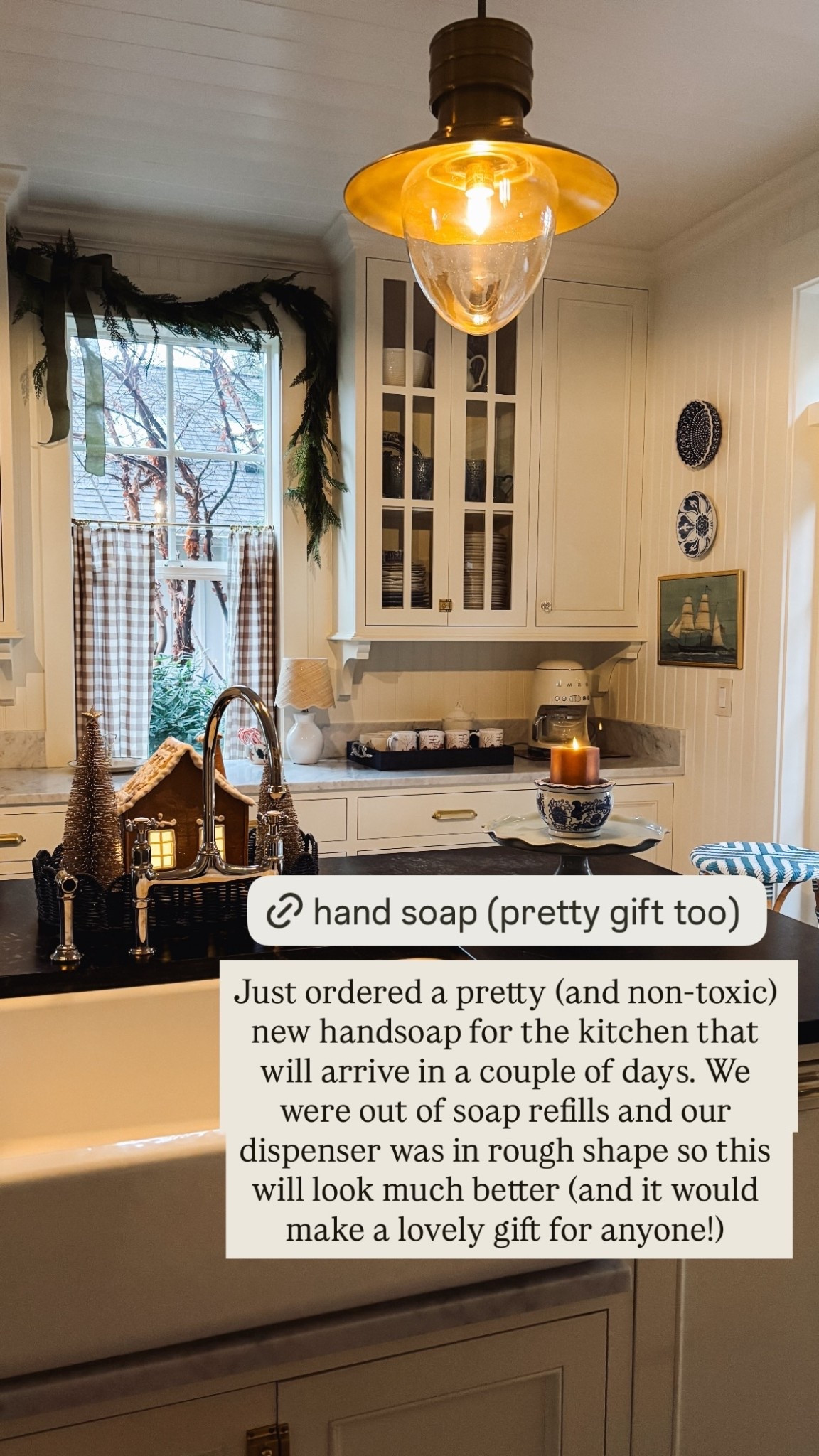 Just ordered a pretty (and non-toxic) new handsoap for the kitchen that will arrive in a couple of days. We were out of soap refills and our dispenser was in rough shape so this will look much better (and it would make a lovely gift for anyone!)