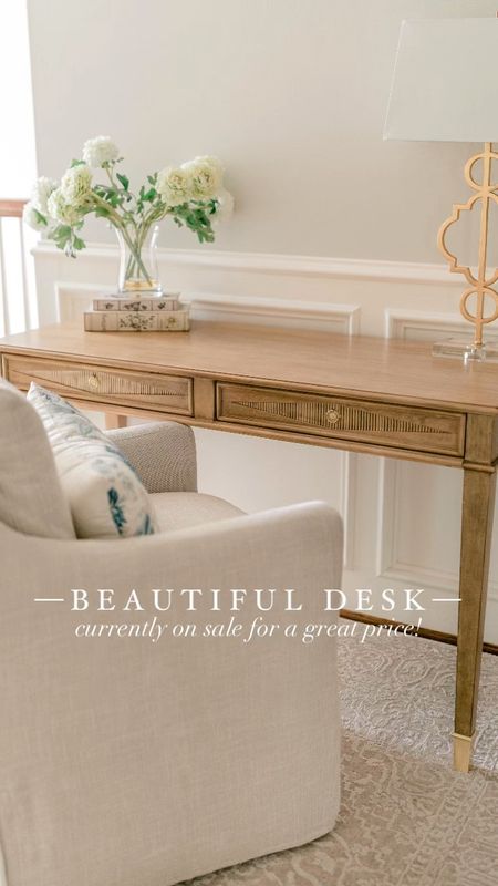 My gorgeous new desk is currently on sale for a great price!! I love the finish of the wood and the detail on the drawers. Assembly was super easy and only required screwing on the legs! Shipping was fast as well! Also, comes in two other color options. 

#LTKstyletip #LTKhome #LTKsalealert