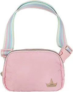Disney Princess Crown & Hearts Pink Quilted Fanny Pack | Amazon (US)