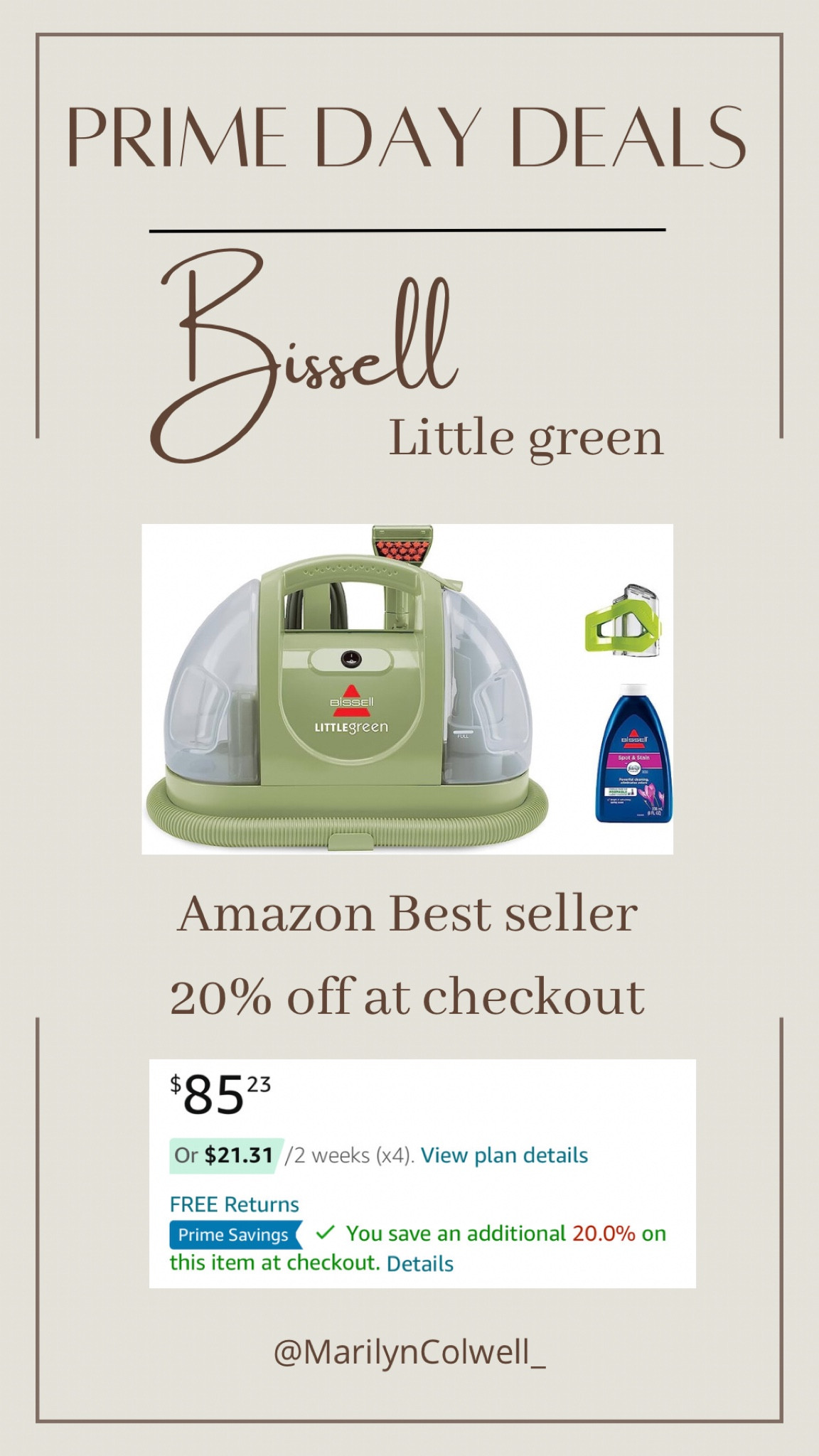 Amazon Prime Day Deals 🫶🏻

Bissell Little Green Carpet Cleaner, portable carpet cleaner, Amazon home, Amazon deals, housewarming, gifts

#LTKxPrimeDay #LTKhome #LTKsalealert