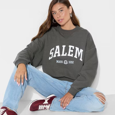 Women's Salem Graphic Sweatshirt - Gray XL | Target
