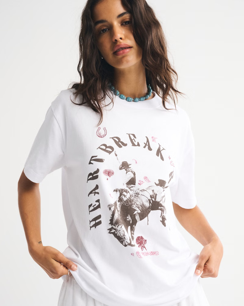 Women's Oversized Rodeo Graphic Tee | Women's New Arrivals | Abercrombie.com | Abercrombie & Fitch (US)