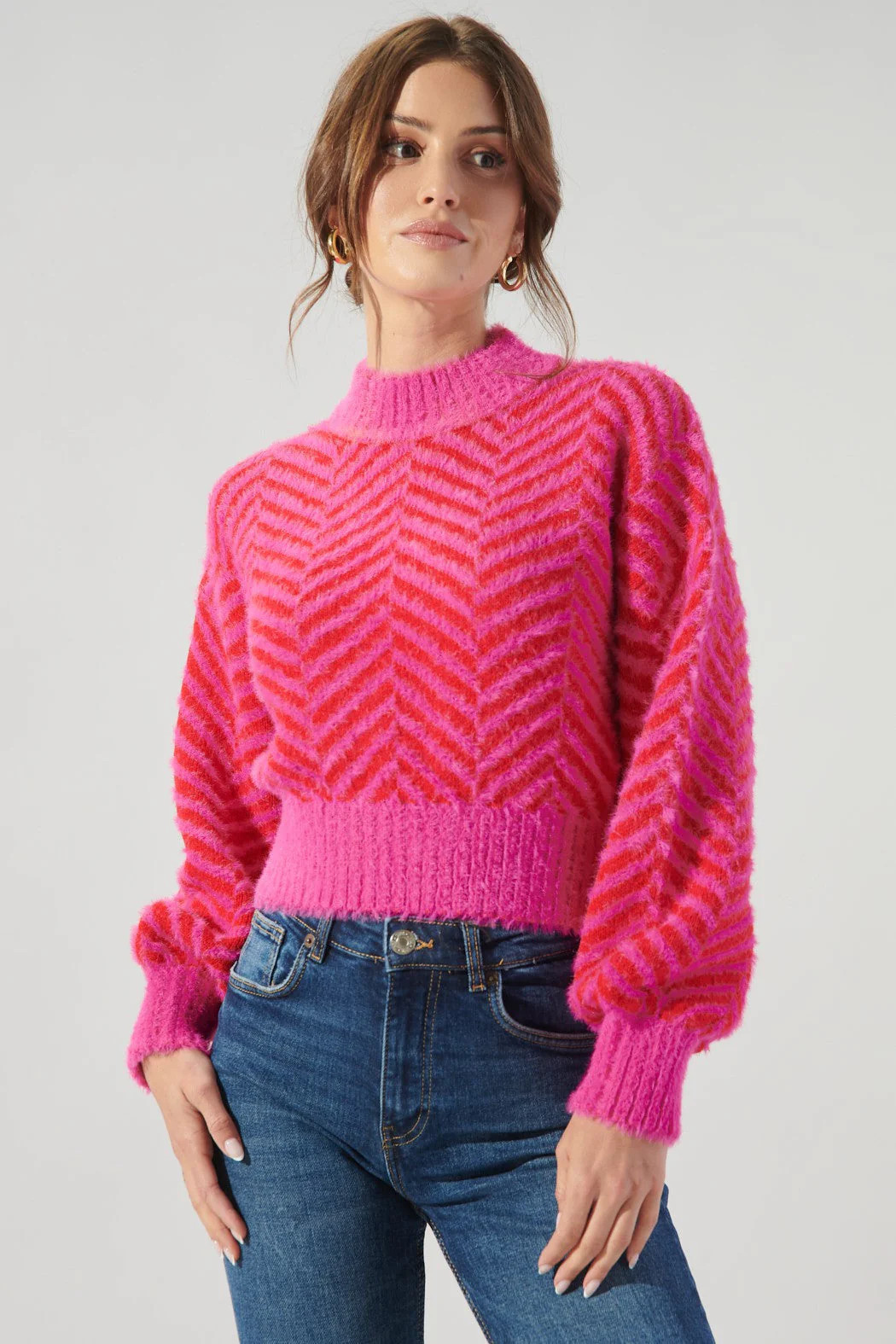 Cheshire Eyelash Chevron Sweater | Sugarlips