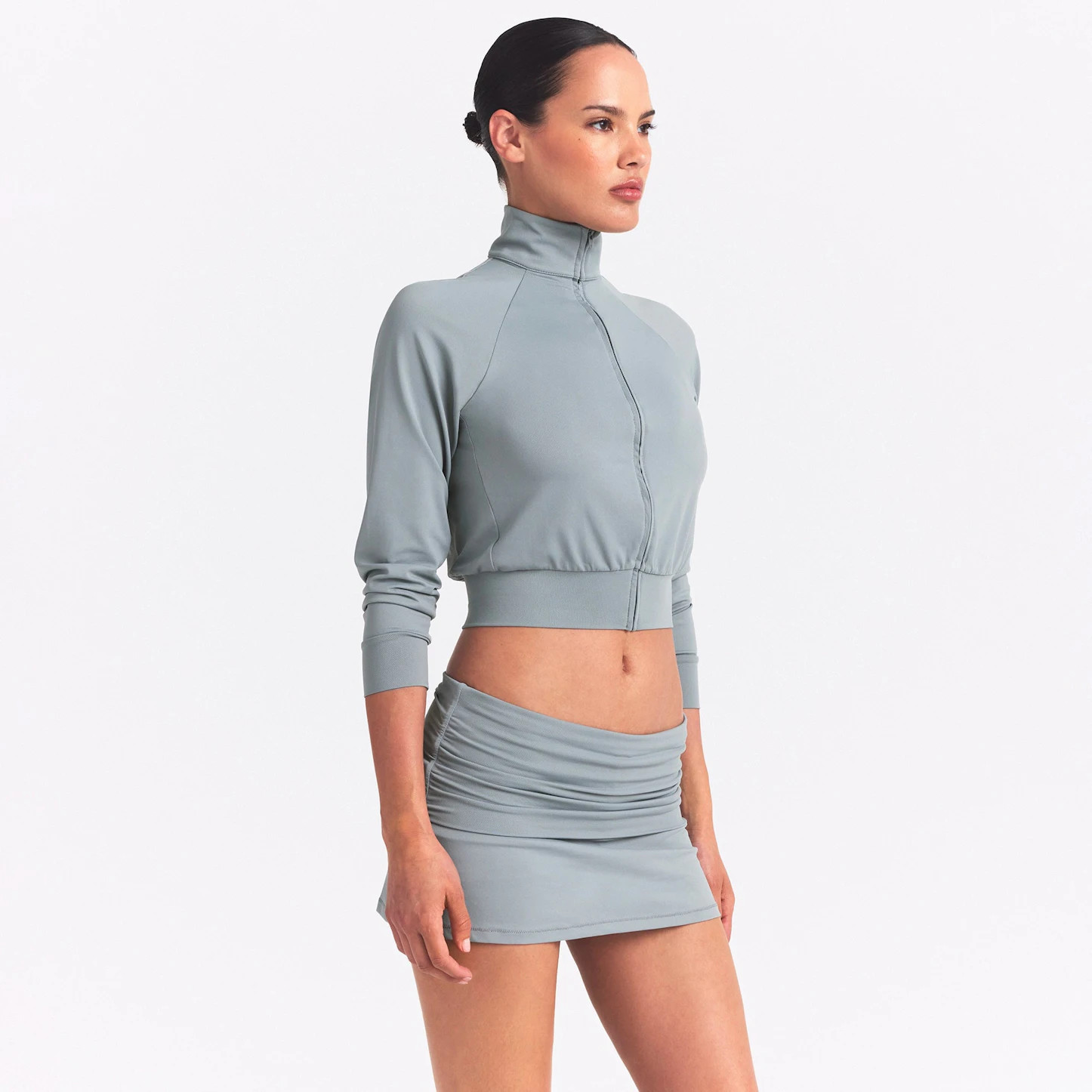 NikeSKIMS AIRY CROPPED TRACK JACKET | WASHED PACIFIC | SKIMS | SKIMS (US)