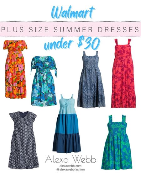 Plus Size Walmart summer dresses on a budget! These adorable plus size dresses in summer colors and patterns under $30! Alexa Webb #plussize

#LTKFindsUnder50 #LTKPlusSize #LTKStyleTip