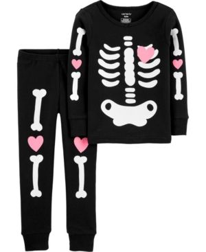 Carter's Baby Girl 2-Piece Halloween Skeleton Snug Fit Cotton PJs | Macys (US)