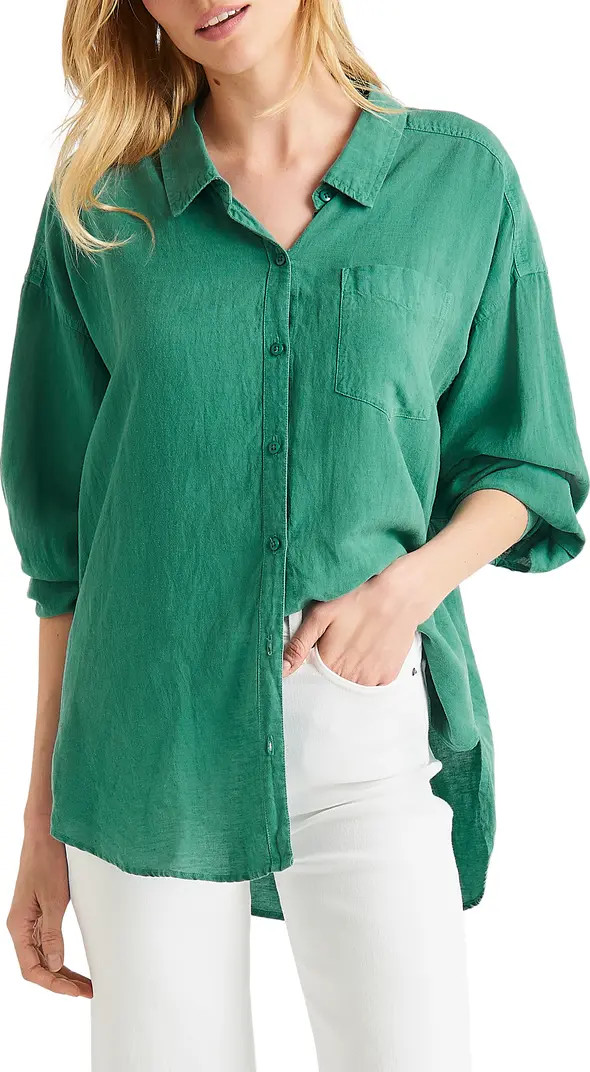 Bailey Oversize Line Blend Button-Up Shirt | Nordstrom