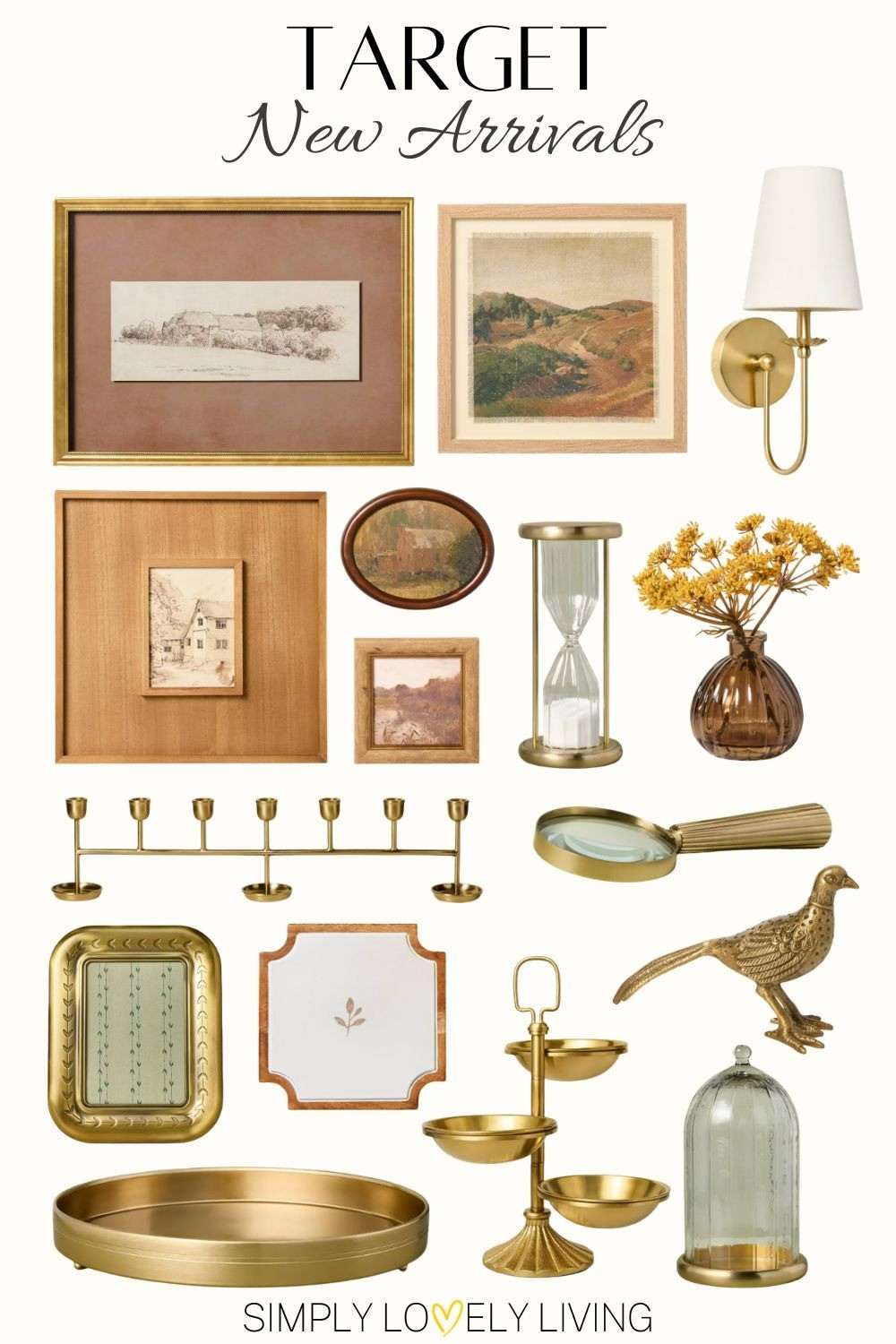 Target New Arrivals from Hearth and Hand with Magnolia. Fall art. Gold decor. Gold tray. Gold candle holders. Fall florals. Wall lamp sconce. #target #Falldecor 

#LTKHome #LTKSeasonal