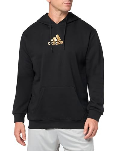 adidas Men's Size Metallic Graphic Hoodie, Black, Small Tall | Amazon (US)