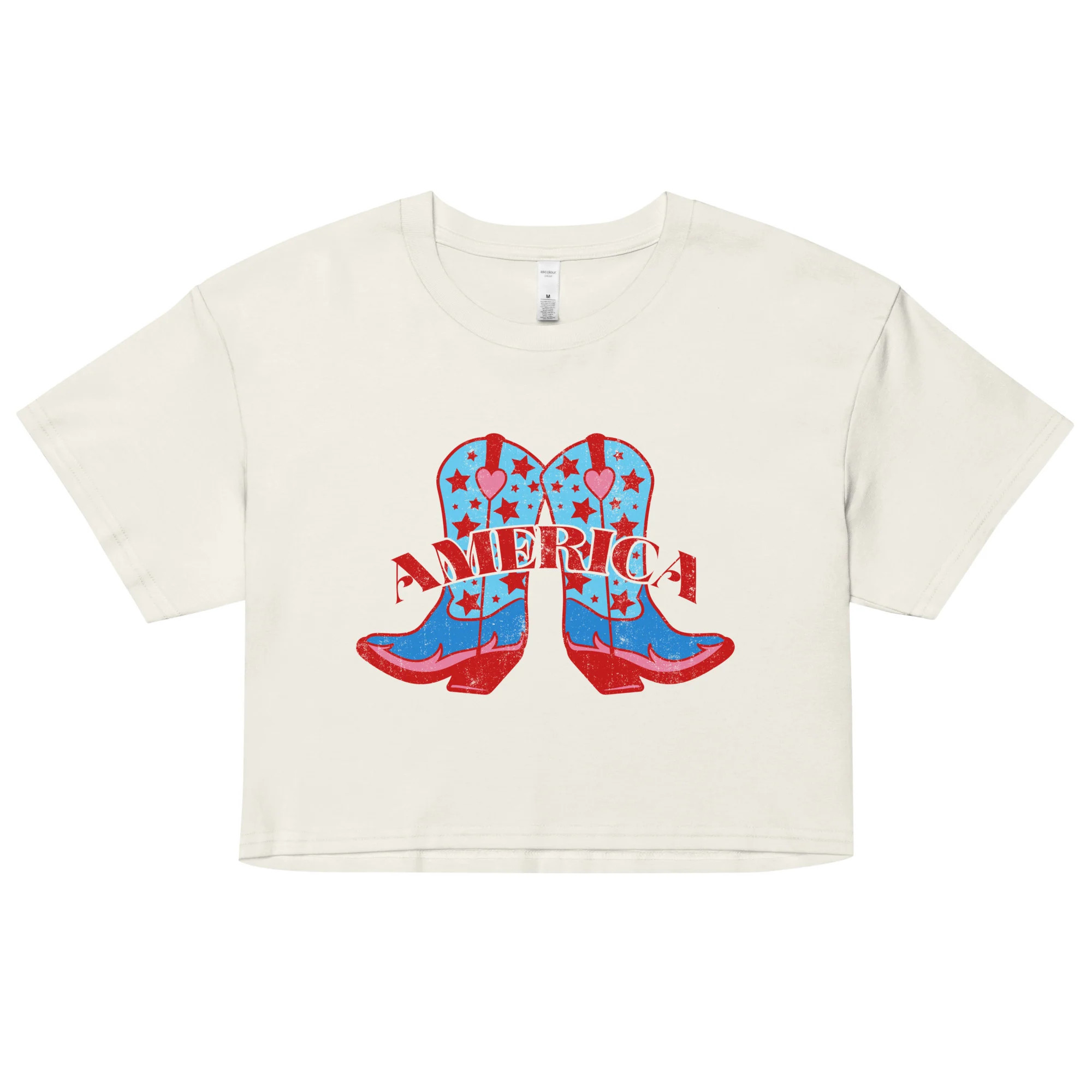 'America Spirit Cowboy Boots' Women's Crop Top | United Monograms