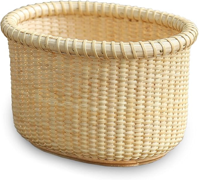 Nantucket Handicraft Basket Small Organizing Cane-on-cane weave oval storage Nautical Folk Art of... | Amazon (US)