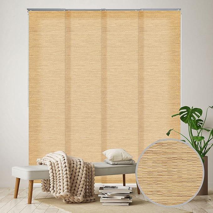 GoDear Design Deluxe Adjustable Sliding Panel Track Blind 45.8"- 86" W x Up to 96" H, Extendable ... | Amazon (US)