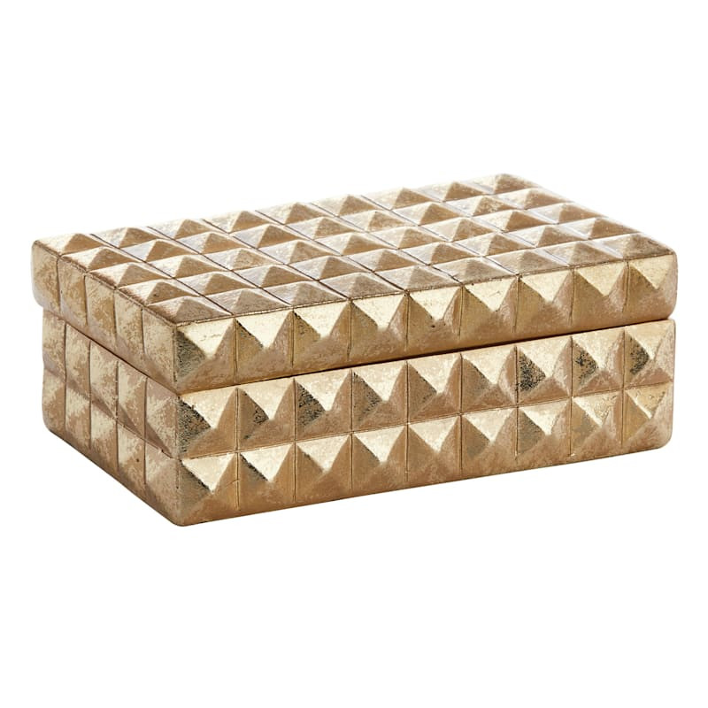 Gold Foiled Spike Decorative Box, 7x3 | At Home