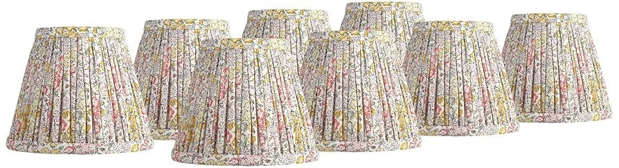 Nelle 3 1/2" Top x 6" Bottom x 5" High x 5" Slant Print Lamp Shade Replacement Set of 8 Small Yel... | Amazon (US)