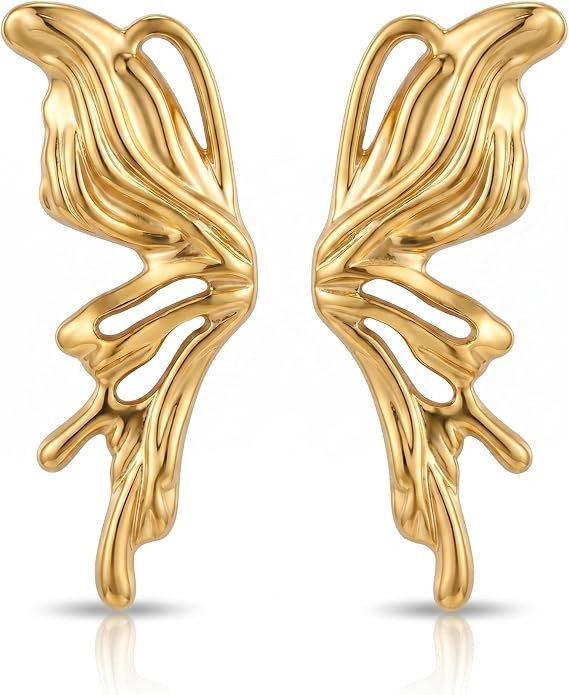 Gold Flower Drop Earrings for Women, Large Statement Dangle Earrings for Wedding Party, Hypoaller... | Amazon (US)