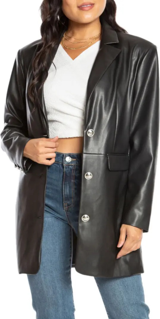 Oversize Faux Leather Trench Coat | Nordstrom Rack