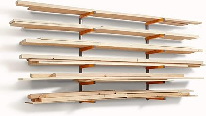 Bora Wood Organizer and Lumber Storage Metal Rack with 6-Level Wall Mount – Indoor and Outdoor ... | Amazon (US)