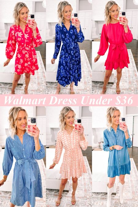 @walmart spring dresses all $36 and under!! #WalmartPartner you’ll love these high quality dresses without the expense! Several are dressy enough to make the perfect wedding guest dress. Several can be work as work dresses and also on the weekend. 

#LTKSeasonal #LTKfindsunder50 #LTKfindsunder100