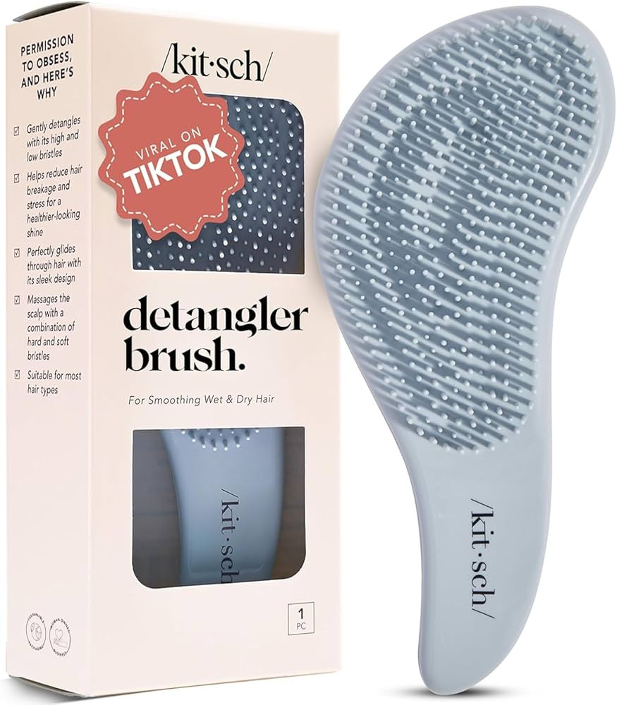 Kitsch Detangler Brush – Gentle Curly Hair Brush with Flexible Bristles for All Hair Types - We... | Amazon (US)