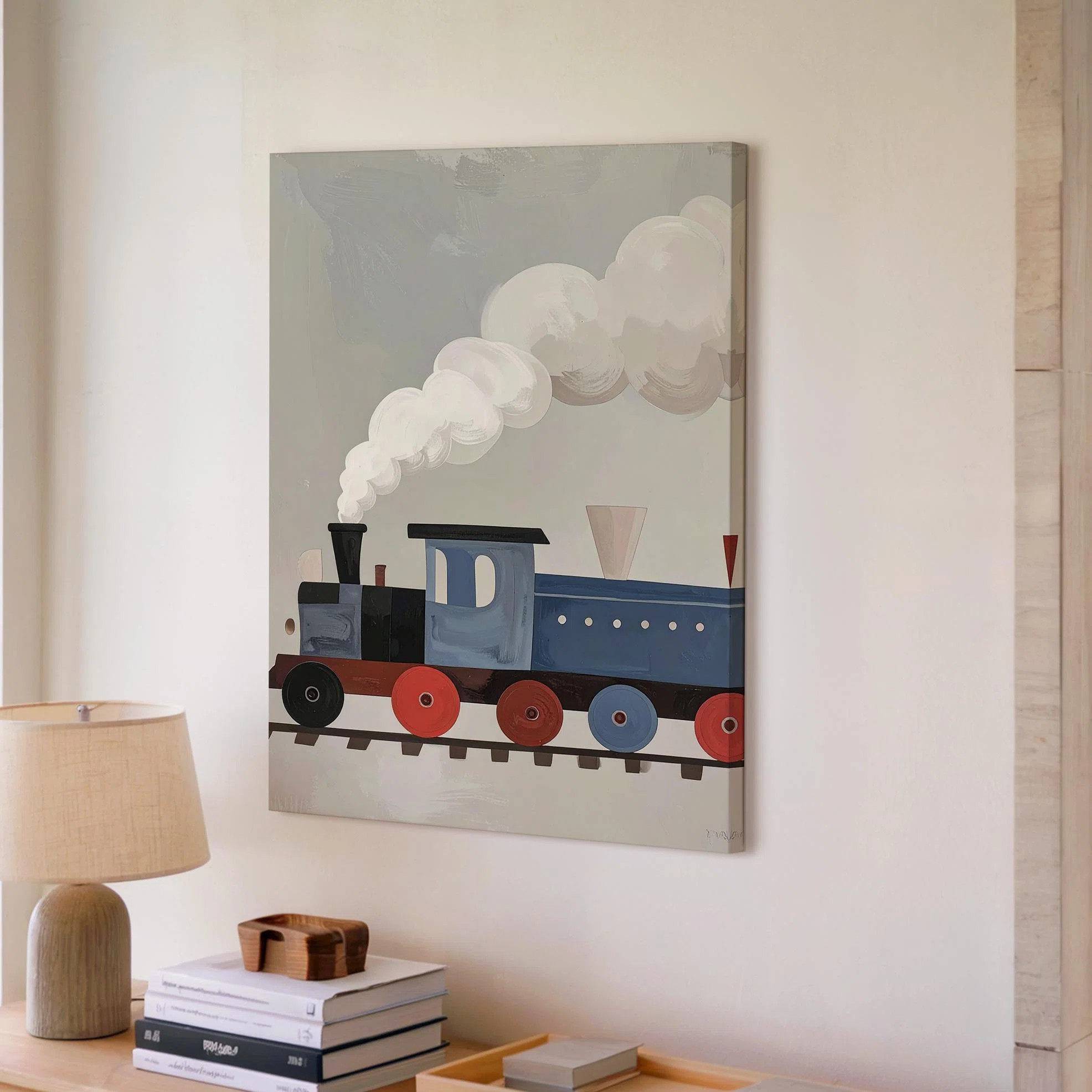 Mason & Marbles Canvas Wall Art Minimalist Cartoon Train Canvasplayful Transportation For Kids Ready To Hang Gallery Wrapped Home Decor Modern Design | Wayfair | Wayfair North America