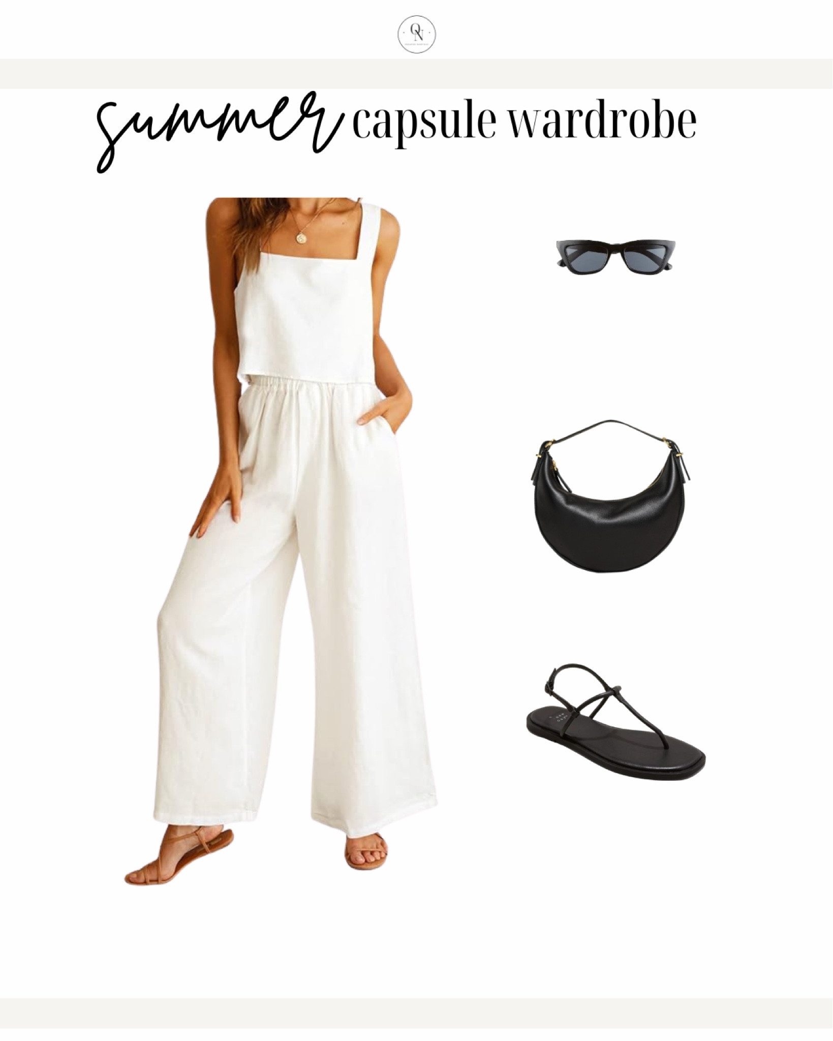 Summer is almost here! Summer and late spring outfit ideas from the summer capsule wardrobe. Here is the summer capsule checklist to make getting dressed easy this summer: 

basic white t-shirt (cropped from madewell)
ribbed tanks  (black + white)
blazers  (black + white)
striped t-shirt
button downs (white + blue)
Amazon two-piece linen set (short or long)
AG denim shorts
Levi’s ribcage white denim jeans
H&M trouser shorts (white + black)
Agolde wide leg denim jeans in disclosure 
cognac sandals (Hermes dupe at target)
black slides
woven heels
fashion sneakers
sunglasses (tortoise + black)
Madewell classic cognac tote
Madewell black mini handbag
Madewell straw bag
Amazon or Left on Friday black swimsuit
Abercrombie swimsuit cover-up

Summer outfits women, summer outfits casual, summer outfits cute, summer outfits classy, resort outfits, summer outfits for mom, summer capsule wardrobe, summer capsule women, summer outfits for work, summer outfits trendy, beach summer outfits, summer outfits jeans, white jeans summery, outfits with trouser shorts, summer outfits for vacation, vacation outfits, summer shorts, what to wear this summer, key staples to wear this summer, summer tops, summer shorts, summer looks 



#LTKxMadewell #LTKSeasonal