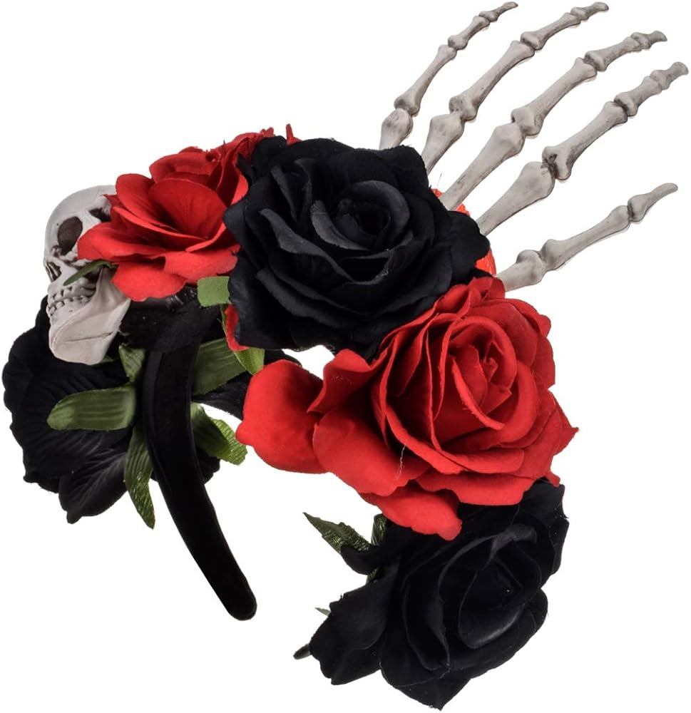 DDazzling Halloween Headband Day of the Dead Headband Floral Headband Festival wear | Amazon (US)