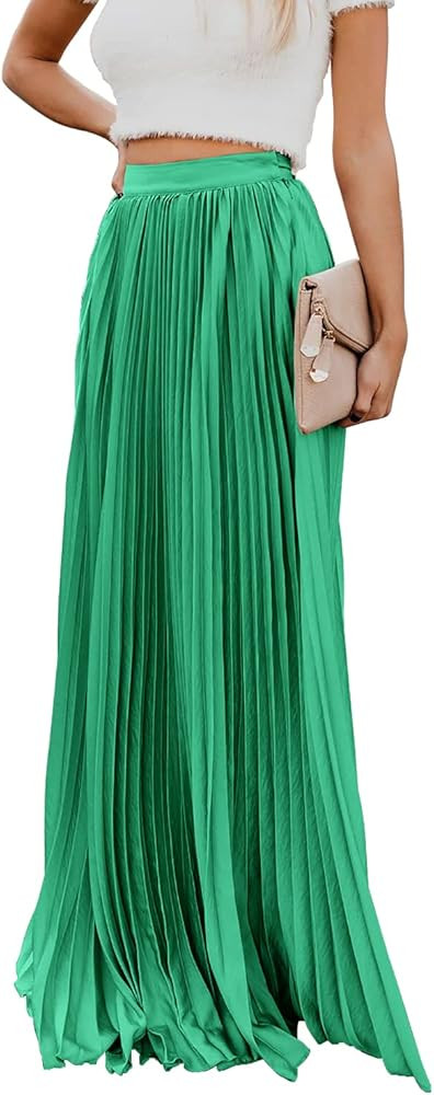 utcoco Womens Elegant Skirts Green Maxi Skirt Outfit Long Skirt Outfit Inspo Long Green Skirt Amazon | Amazon (US)