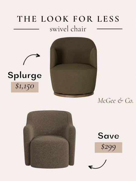 Get the look for less! Inspired by the McGee & Co. Gulliver Swivel Chair, this lookalike ready to ship and a fraction of the price! ••
Accent furniture, accent chair, swivel chair, bedroom furniture, living room furniture, dupe, designer inspired

#LTKMostLoved #LTKhome