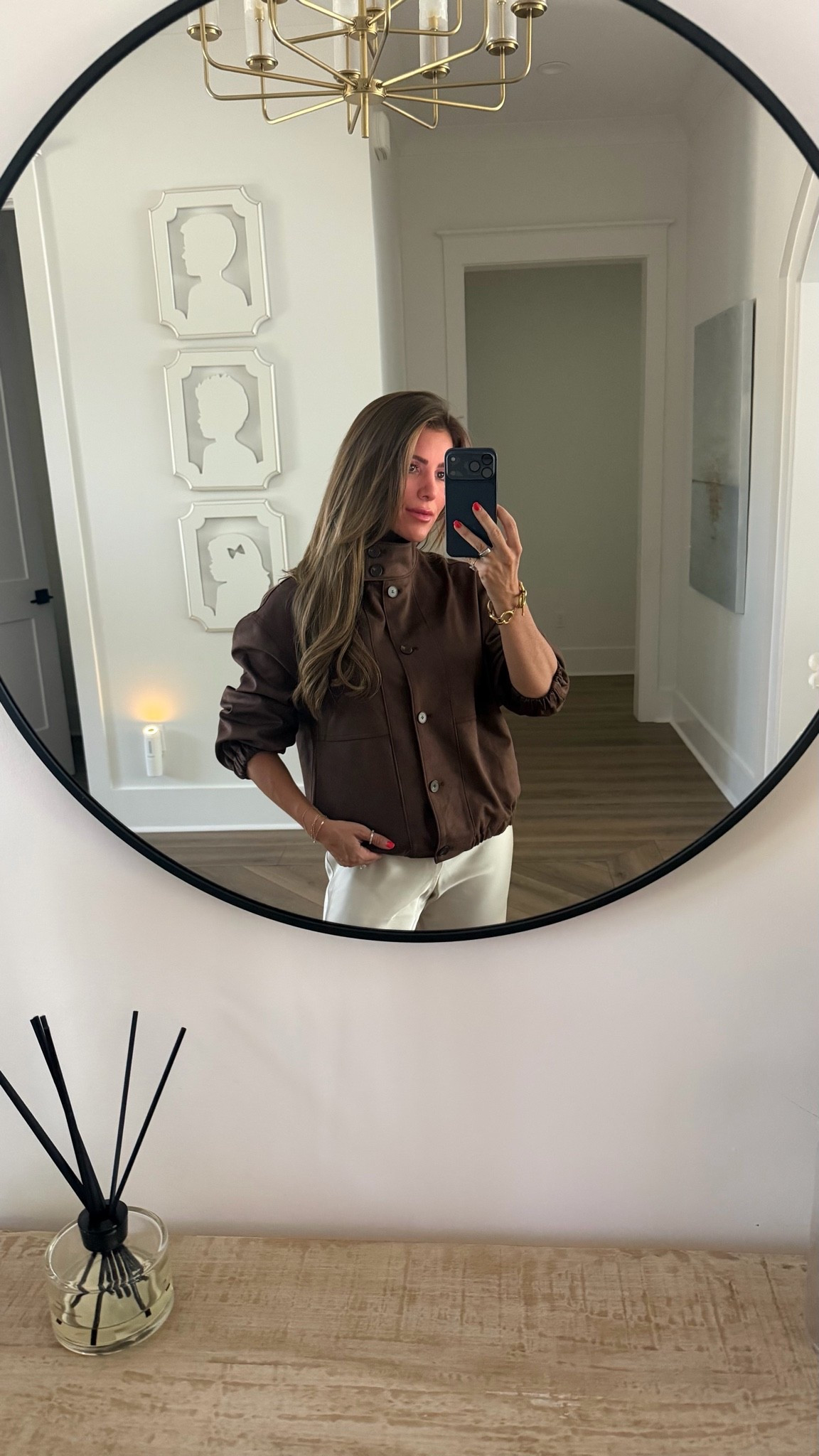 Nordstrom sale fall suede jacket and satin pants, also love this with the mini wrap skirt
