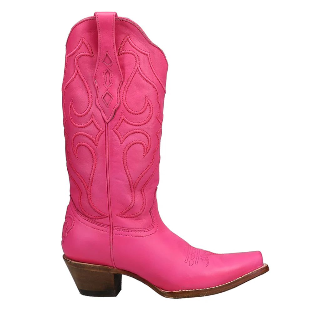 Shop Pink Womens Corral Boots Ld Fuchsia Embroiderd Snip Toe Cowboy Boots | Shoebacca