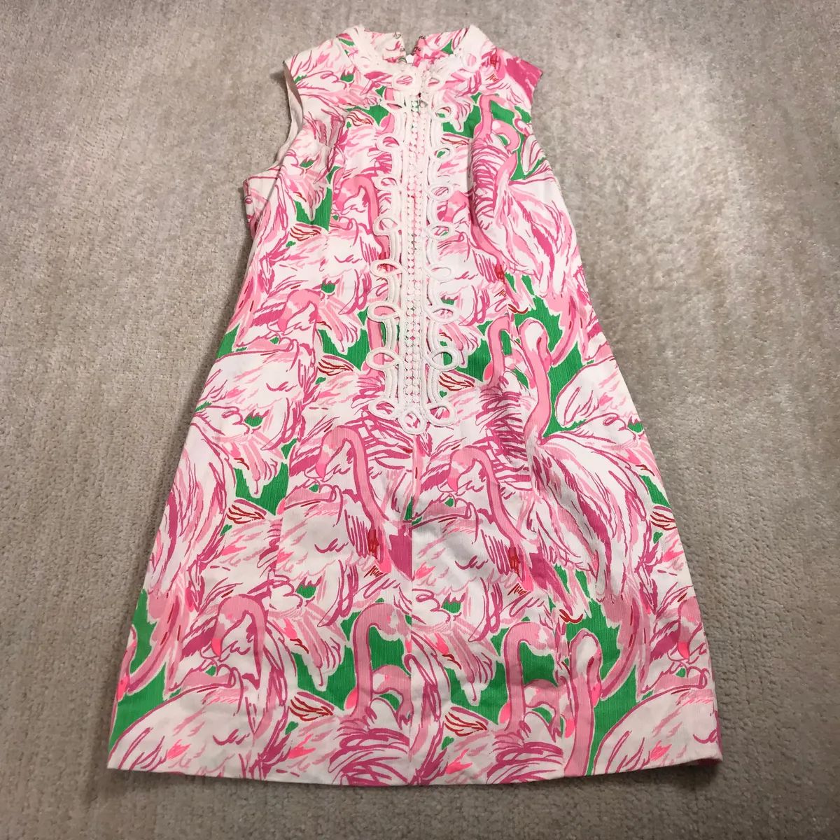 LILLY PULITZER Dress Women 00 Alexa Shift Dress Pink Colony Flamingo Double Zip  | eBay | eBay US