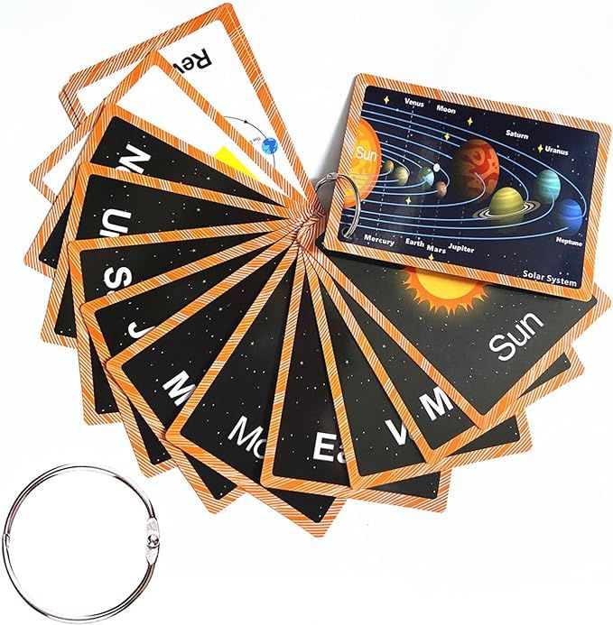 Set of Solar System Flash Cards for Toddlers(15Count)|Kids Learning Flashcard & Montessori Pocket... | Amazon (US)