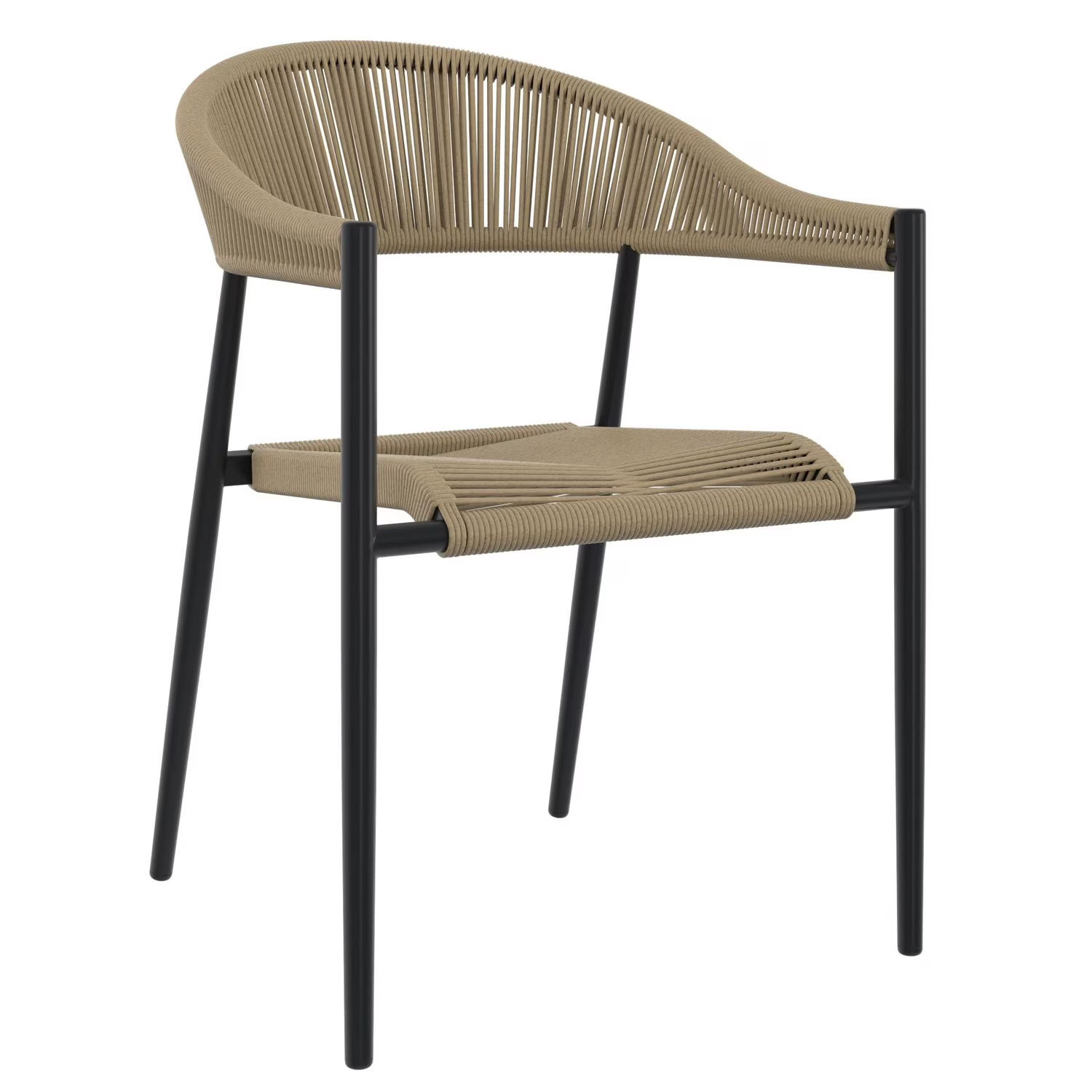 Mainstays Patio Curved Back Wicker Stacking Chair - Yellow, Handwoven wicker | Walmart (CA)