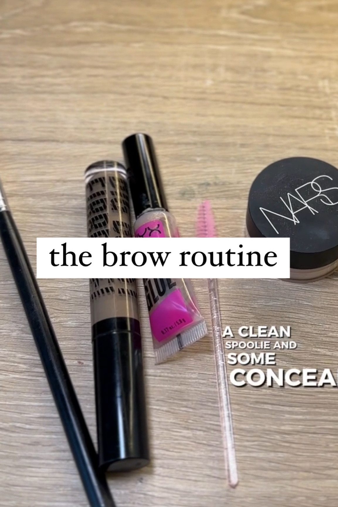 glued and schmood 
Mac Shade fling
Nars Shade chantilly
Clear glue