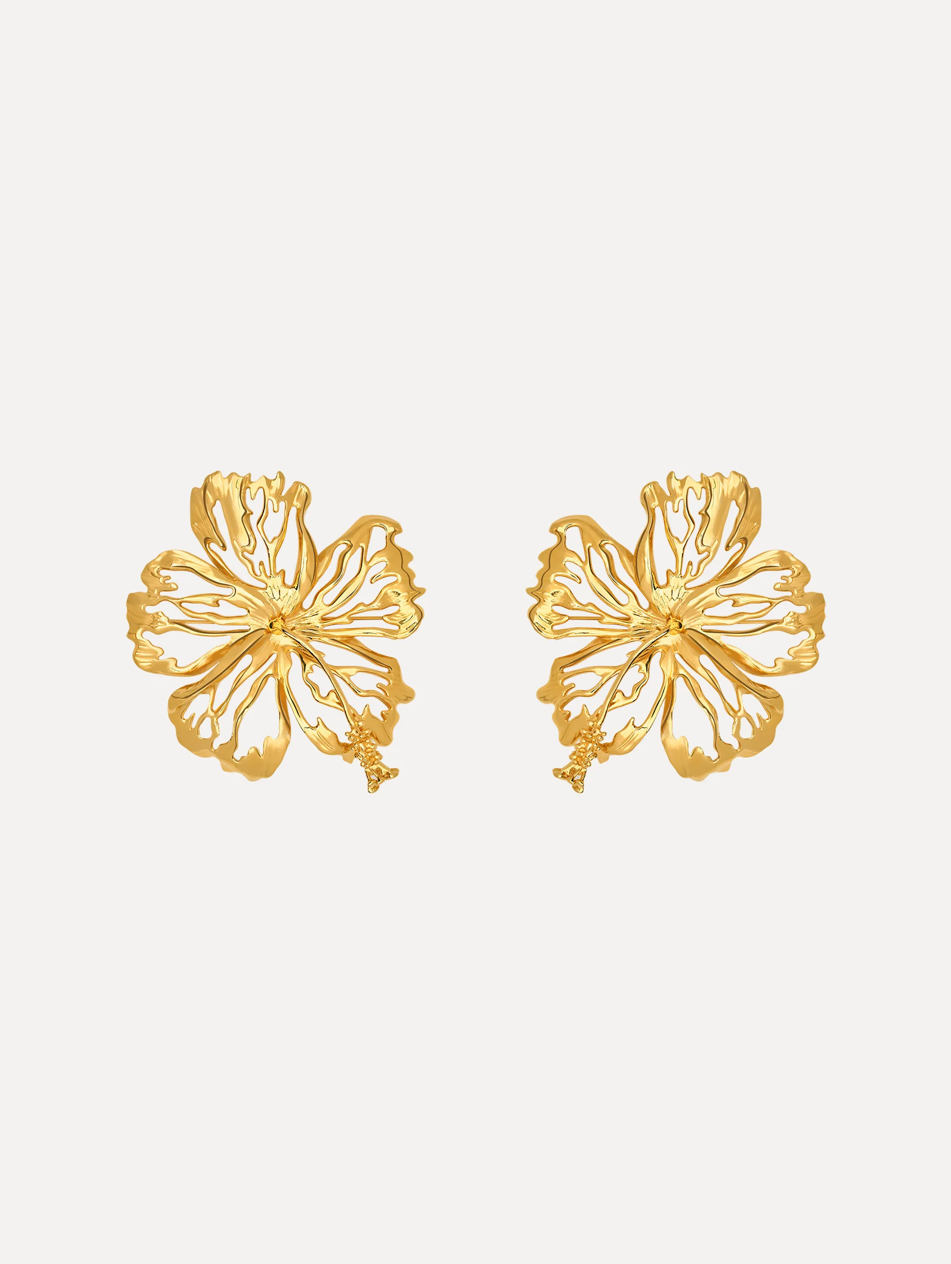 Openwork Hibiscus Earrings | Oscar de la Renta