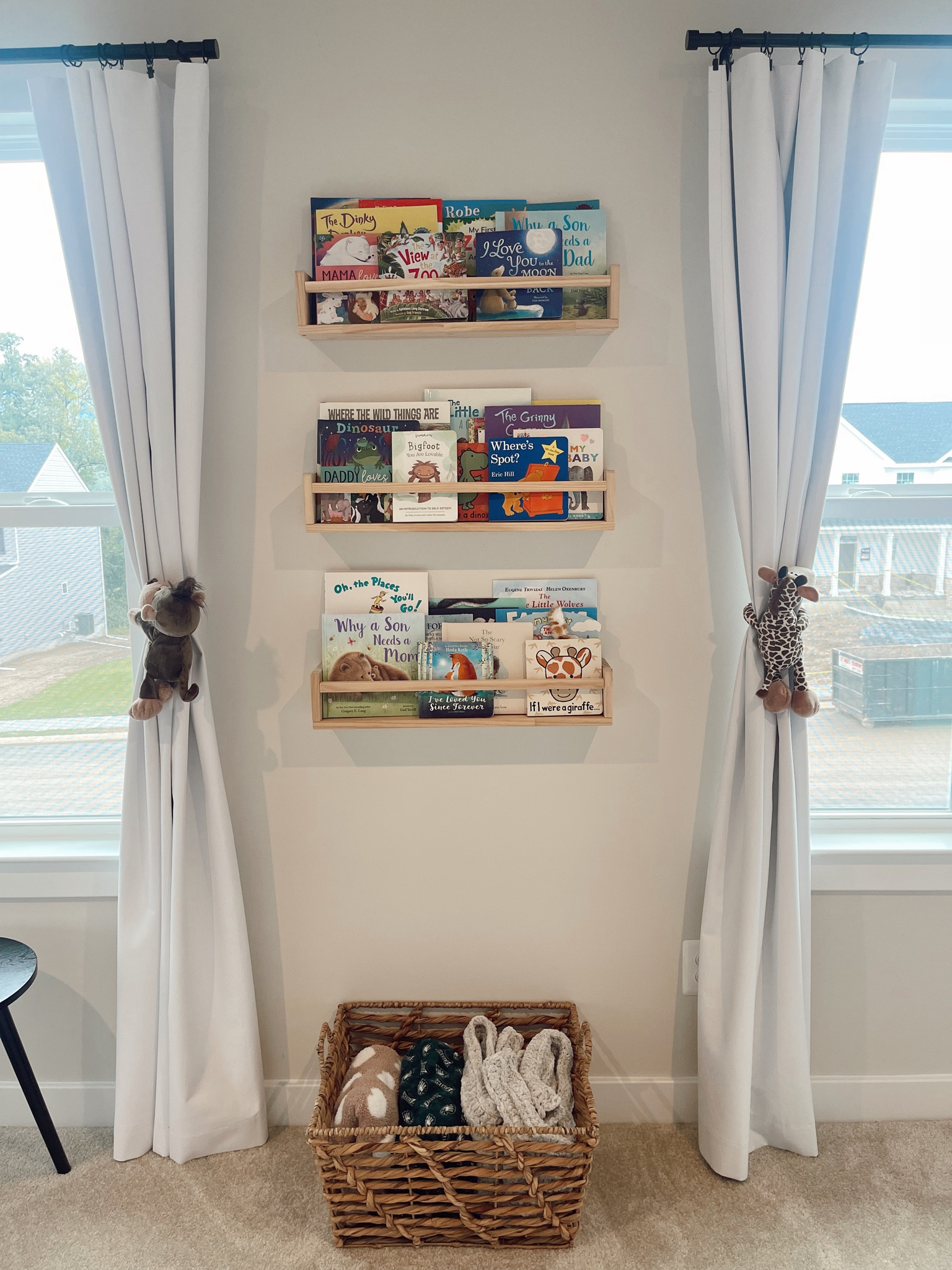 nursery decor | nursery bookshelf | blanket basket | curtain tie backs | animal decor | safari nursery | jungle nursery | animals | nursery books | nursery finds

#LTKbaby #LTKbump