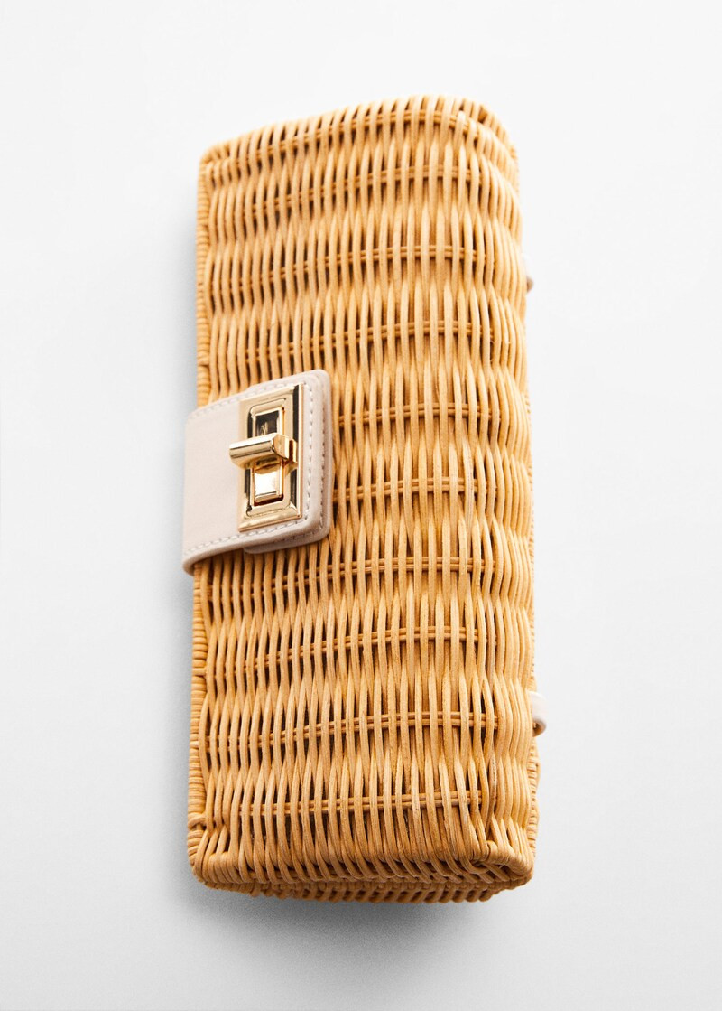 Rattan clutch bag -  Women | Mango USA | MANGO (US)
