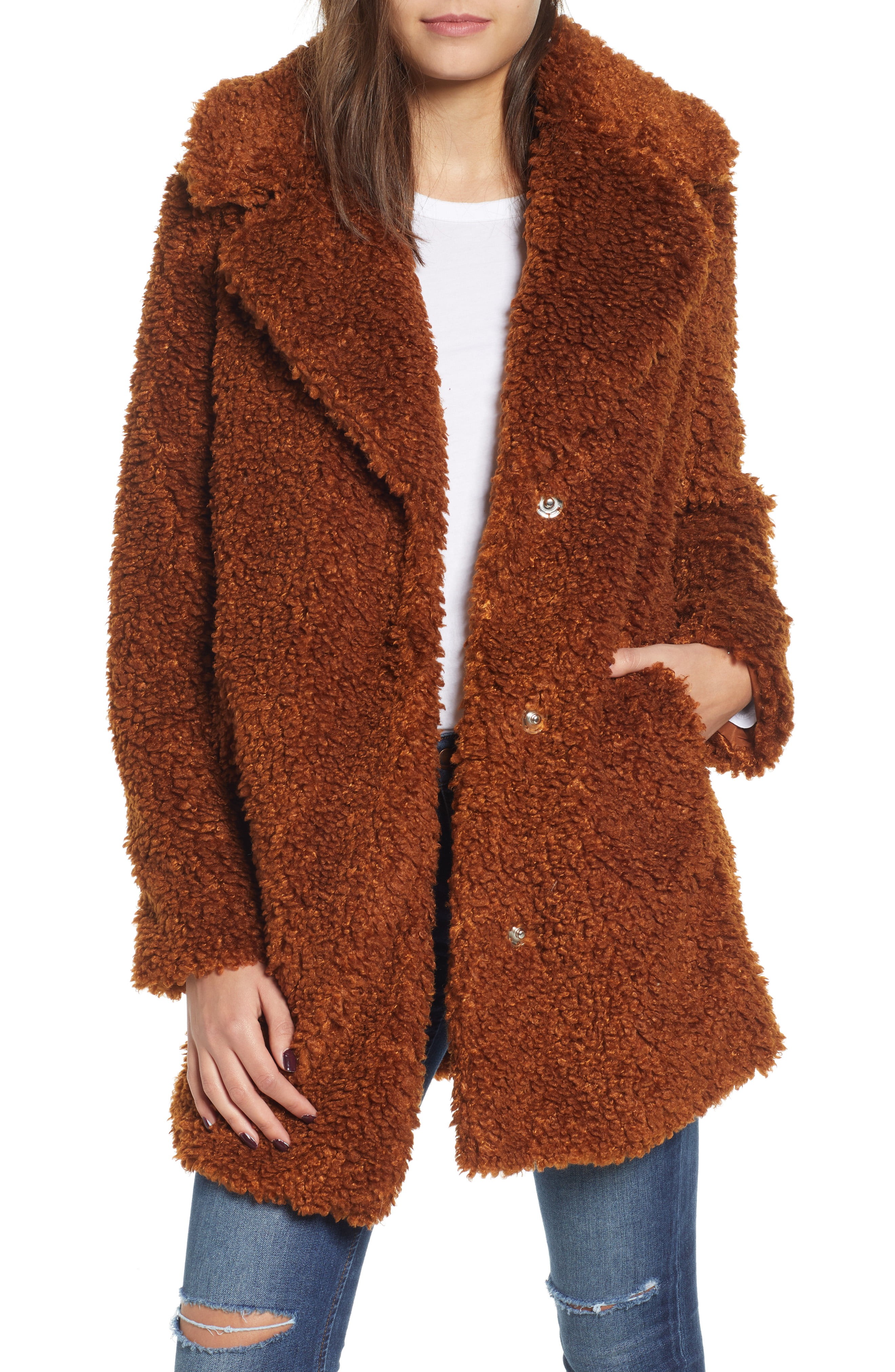 kensie Faux Shearling Coat | Nordstrom