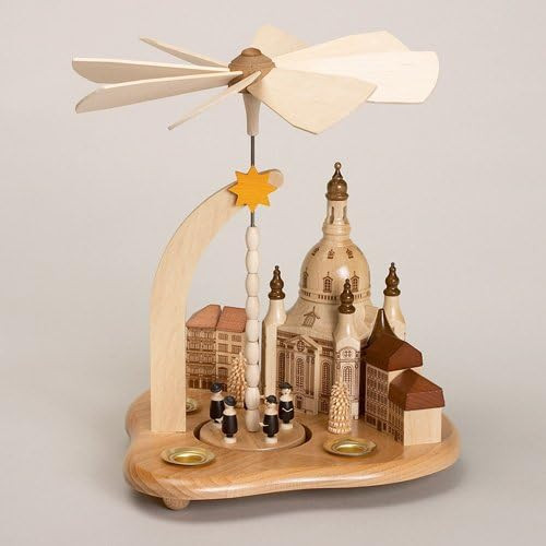 Amazon.com: Rudolphs Schatzkiste Table Pyramid Dresden Frauenkirche with Houses Market and Singer... | Amazon (US)