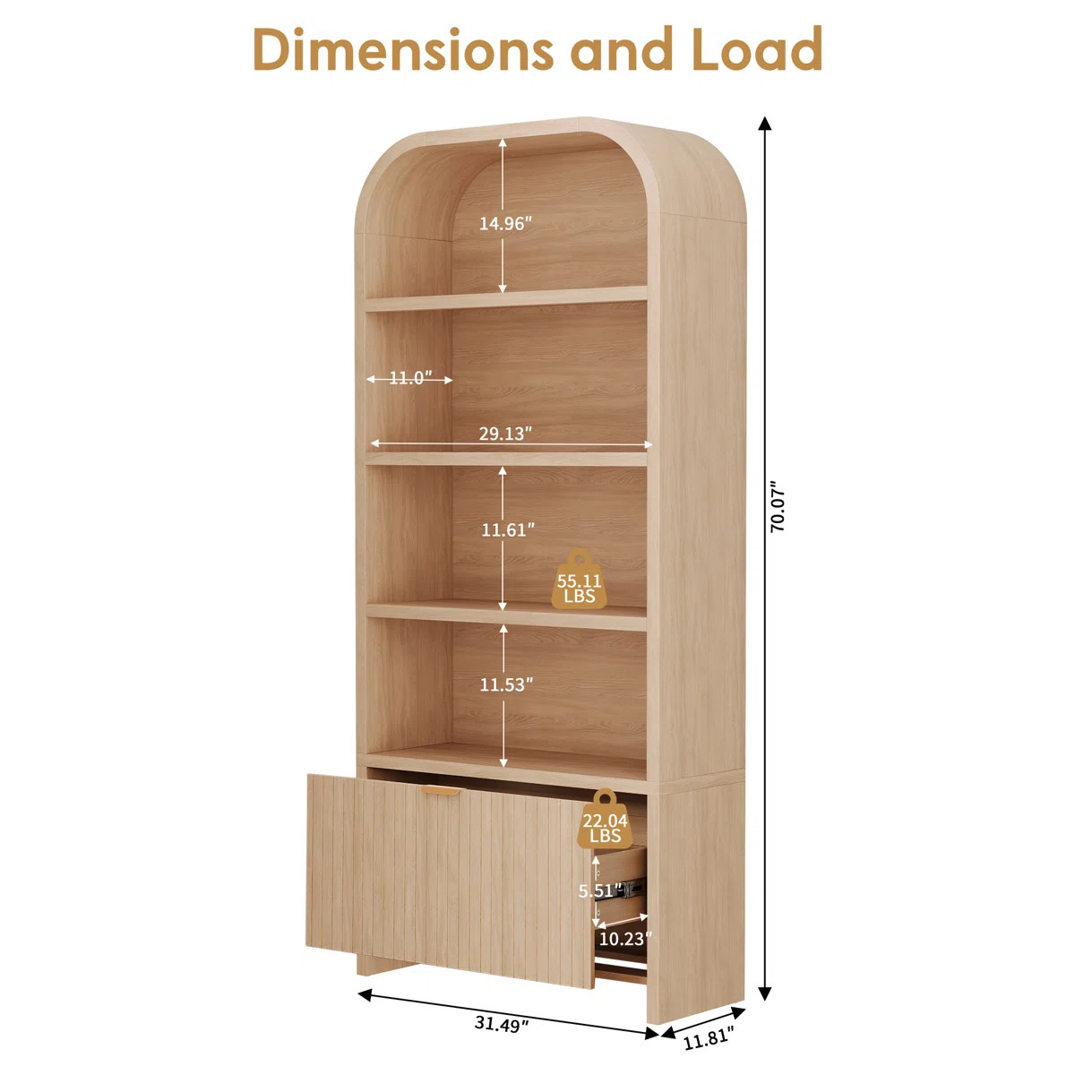 70'' Tall Arched Storage Display Cabinet (Set of 3) | Wayfair North America