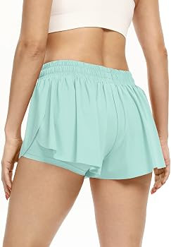Flowy Athletic Shorts for Women Gym Yoga Workout Running Biker Spandex Butterfly Tennis Skirts Cu... | Amazon (US)