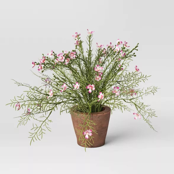 Artificial Small Mixed Florals in Terracotta Pot Green/Pink - Threshold™ designed with Stud... | Target