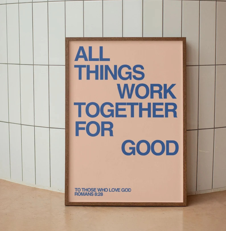 Peach Fuzz Pantone Color of the Year Wall Art Printable Modern Christian Biblical Print ROMANS 8 ... | Etsy (US)