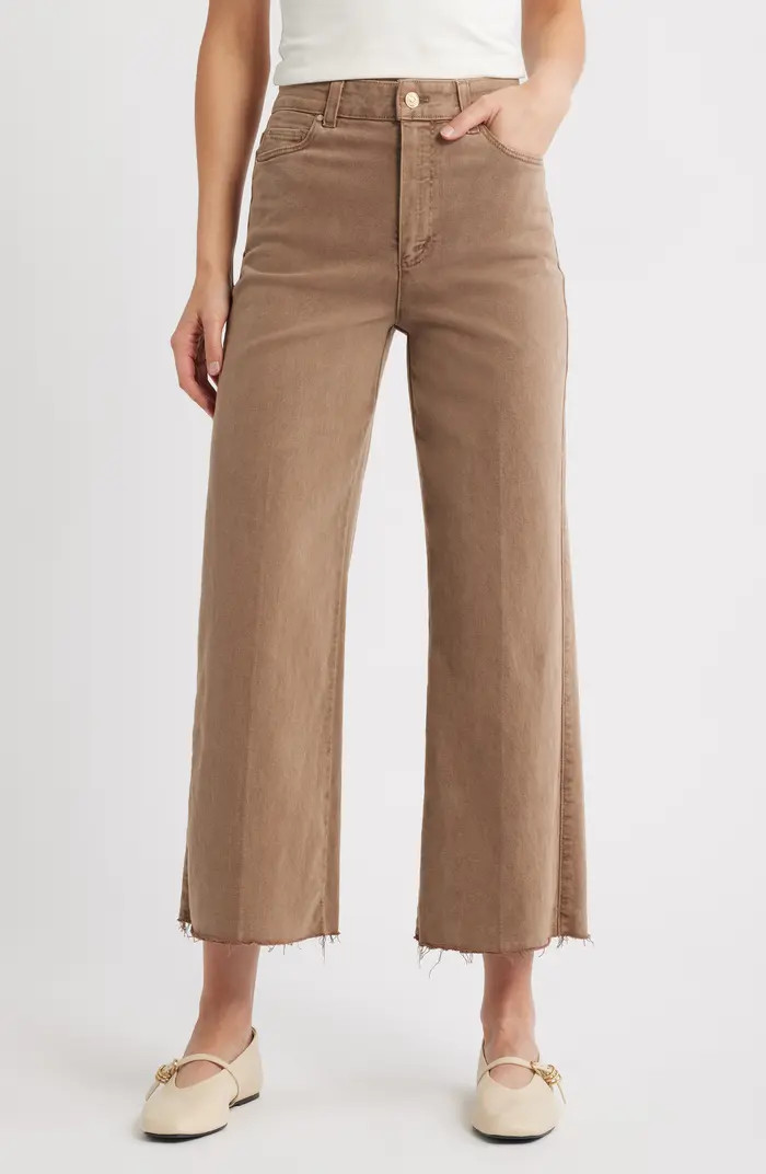 PAIGE Anessa Raw Hem High Waist Wide Leg Jeans | Nordstrom | Nordstrom