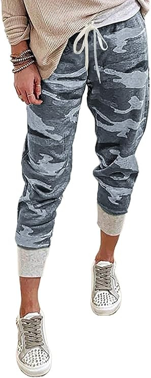 Acelitt Women Casual Drawstring Elastic Waist Jogging Jogger Pants with Pockets,S-XL | Amazon (US)